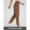 image:imagebaleaf Womens Travel Pants Lightweight Stretch with Zip PocketsBrown