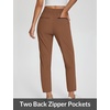 image:imagebaleaf Womens Travel Pants Lightweight Stretch with Zip PocketsBrown