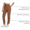 image:imagebaleaf Womens Travel Pants Lightweight Stretch with Zip PocketsBrown