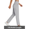 image:imagebaleaf Womens Travel Pants Lightweight Stretch with Zip PocketsFrost Grey