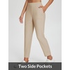 image:imagebaleaf Womens Travel Pants Lightweight Stretch with Zip PocketsKhaki