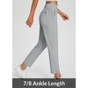 image:imagebaleaf Womens Travel Pants Lightweight Stretch with Zip PocketsLight Grey
