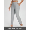 image:imagebaleaf Womens Travel Pants Lightweight Stretch with Zip PocketsLight Grey