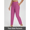 image:imagebaleaf Womens Travel Pants Lightweight Stretch with Zip PocketsPink