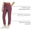 image:imagebaleaf Womens Travel Pants Lightweight Stretch with Zip PocketsWine Red