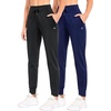 image:imagebaleaf Womens 25 28 30 Fleece Lined Pants Winter Thermal Joggers2 PackblackBlue