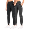 image:imagebaleaf Womens 25 28 30 Fleece Lined Pants Winter Thermal Joggers2 PackblackGrey
