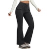 image:imagebaleaf Womens Fleece Lined Hiking Pants Thermal Warm Flare Cargo PantsBlack