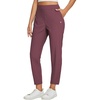 image:imagebaleaf Womens Travel Pants Lightweight Stretch with Zip PocketsWine Red