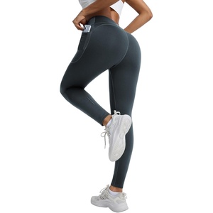 image:imagebaleaf Womens Fleece Lined Leggings with Pockets Sandwich WaistbandDark Gray