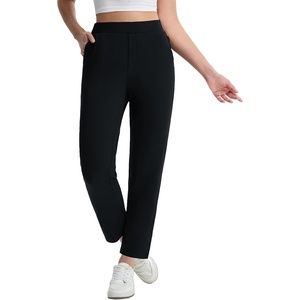 image:imagebaleaf Womens Fleece Lined Pants Pockets Stretch Winter Thermal Golf Travel Work Pant Cold Weather GearBlack
