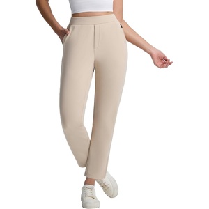 image:imagebaleaf Womens Fleece Lined Pants Pockets Stretch Winter Thermal Golf Travel Work Pant Cold Weather GearPale Khaki
