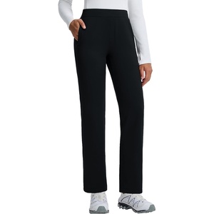 image:imagebaleaf Womens FleeceLined Yoga Dress Pants with PocketsBlack