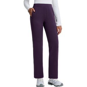 image:imagebaleaf Womens FleeceLined Yoga Dress Pants with PocketsDark Purple