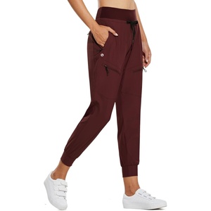 image:imagebaleaf Womens Lightweight Hiking Pants with 5 Zippered PocketsRed 255 Inseam
