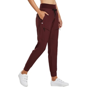 image:imagebaleaf Womens Lightweight Hiking Pants with 5 Zippered PocketsRed 28 Inseam