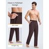 image:imagebaleaf Mens Sweatpants Dress Sweat Pants with Zipper Pocket Yoga CasualDark Brown