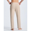 image:imagebaleaf Mens Sweatpants Dress Sweat Pants with Zipper Pocket Yoga CasualPale Khaki