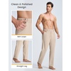 image:imagebaleaf Mens Sweatpants Dress Sweat Pants with Zipper Pocket Yoga CasualPale Khaki