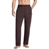 image:imagebaleaf Mens Sweatpants Dress Sweat Pants with Zipper Pocket Yoga CasualDark Brown
