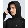 image:imagebaleaf Mens Fleece Running Hoodie Thermal Lightweight Hooded SweatshirtsBlack