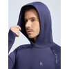 image:imagebaleaf Mens Fleece Running Hoodie Thermal Lightweight Hooded SweatshirtsNavy Blue