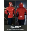 image:imagebaleaf Mens Fleece Running Hoodie Thermal Lightweight Hooded SweatshirtsOrange