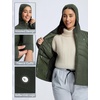 image:imagebaleaf Womens Plus Size Puffer Jacket Quilted with HoodArmy Green