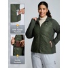 image:imagebaleaf Womens Plus Size Puffer Jacket Quilted with HoodArmy Green