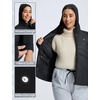 image:imagebaleaf Womens Plus Size Puffer Jacket Quilted with HoodBlack
