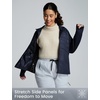 image:imagebaleaf Womens Plus Size Puffer Jacket Quilted with HoodNavy Blue