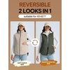 image:imagebaleaf Womens Reversible Quilted Puffer Vest Fleece LinedArmy Green