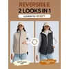 image:imagebaleaf Womens Reversible Quilted Puffer Vest Fleece LinedBlack