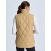 image:imagebaleaf Womens Reversible Quilted Puffer Vest Fleece LinedBrown