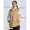 image:imagebaleaf Womens Reversible Quilted Puffer Vest Fleece LinedBrown