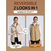 image:imagebaleaf Womens Reversible Quilted Puffer Vest Fleece LinedBrown