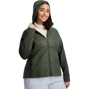 image:imagebaleaf Womens Plus Size Puffer Jacket Quilted with HoodArmy Green