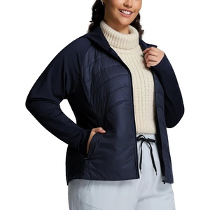 image:imagebaleaf Womens Plus Size Puffer Jacket Quilted with HoodNavy Blue