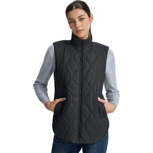 image:imagebaleaf Womens Reversible Quilted Puffer Vest Fleece LinedBlack