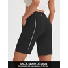 image:imagebaleaf 9 inch Womens Bermuda Golf Shorts 3 Pockets Stretchy  High Waisted Zipper Pocket Knee Length Long Short Walking Travel Athletic Running Hiking Workout CasualBlack