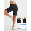 image:imagebaleaf 9 inch Womens Bermuda Golf Shorts 3 Pockets Stretchy  High Waisted Zipper Pocket Knee Length Long Short Walking Travel Athletic Running Hiking Workout CasualBlack