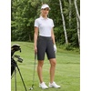 image:imagebaleaf 9 inch Womens Bermuda Golf Shorts 3 Pockets Stretchy  High Waisted Zipper Pocket Knee Length Long Short Walking Travel Athletic Running Hiking Workout CasualDark Gray