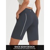 image:imagebaleaf 9 inch Womens Bermuda Golf Shorts 3 Pockets Stretchy  High Waisted Zipper Pocket Knee Length Long Short Walking Travel Athletic Running Hiking Workout CasualDark Gray