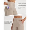 image:imagebaleaf 9 inch Womens Bermuda Golf Shorts 3 Pockets Stretchy  High Waisted Zipper Pocket Knee Length Long Short Walking Travel Athletic Running Hiking Workout CasualKhaki