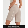 image:imagebaleaf 9 inch Womens Bermuda Golf Shorts 3 Pockets Stretchy  High Waisted Zipper Pocket Knee Length Long Short Walking Travel Athletic Running Hiking Workout CasualKhaki