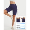 image:imagebaleaf 9 inch Womens Bermuda Golf Shorts 3 Pockets Stretchy  High Waisted Zipper Pocket Knee Length Long Short Walking Travel Athletic Running Hiking Workout CasualNavy Blue