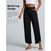 image:imagebaleaf Womens Barrel Pants Petite Travel Casual Pants with PocketsBlack
