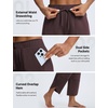 image:imagebaleaf Womens Barrel Pants Petite Travel Casual Pants with PocketsDark Brown