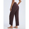 image:imagebaleaf Womens Barrel Pants Petite Travel Casual Pants with PocketsDark Brown