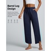 image:imagebaleaf Womens Barrel Pants Petite Travel Casual Pants with PocketsNavy Blue